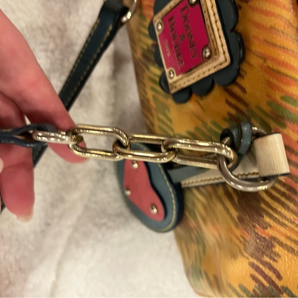 Dooney Bourke  Plaid Tartan Multicolor Vacchetta Leather Bag - Picture 12 of 14